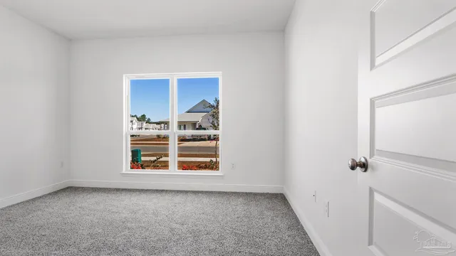 a big room with a window