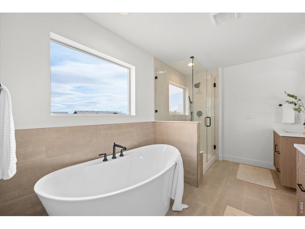825 Doubleleaf Drive Windsor, CO 80550 - Photo 16 of 28 a bathroom with a tub a sink and a mirror