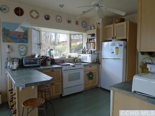 27 Vernon Road Copake, NY 12516 - Photo 10 of 10 a kitchen with refrigerator cabinets and large window