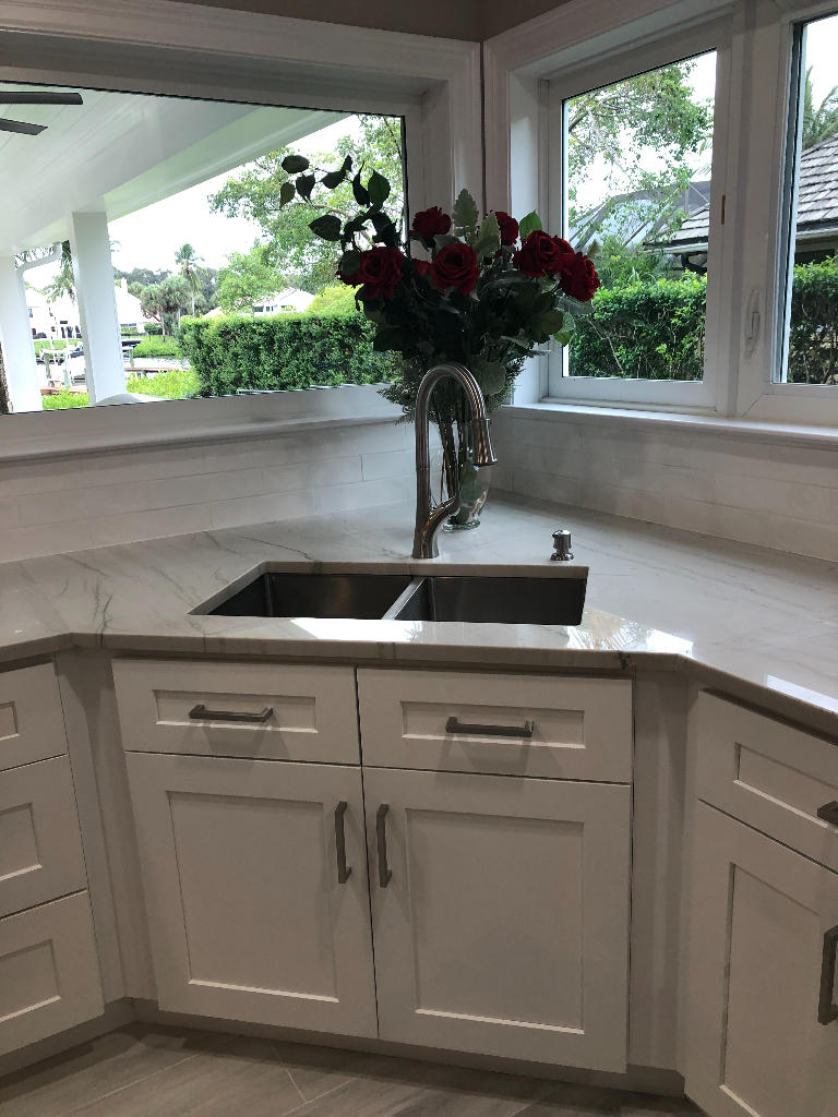 18169 Southeast Ridgeview Drive Tequesta, FL 33469 - Photo 13 of 23 a sink with a potted plant on the counter and a wooden floor