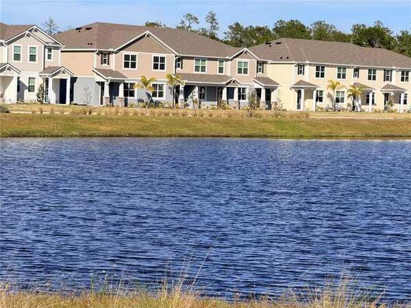 a view of a lake with outdoor space