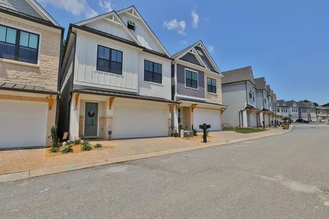 a view of a building with a street