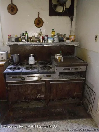 a kitchen with lots of counter top space