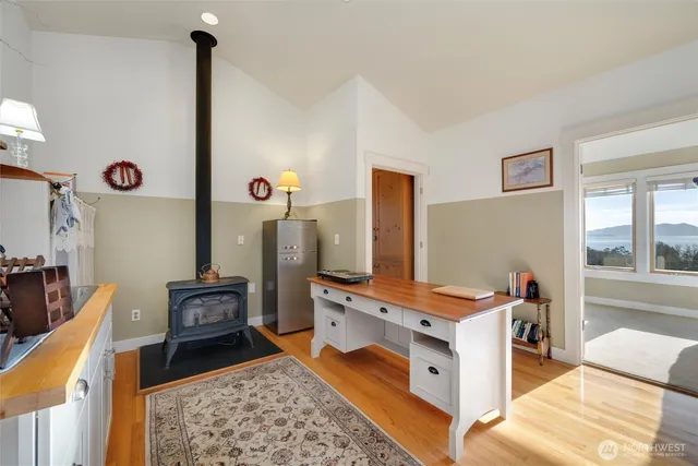 a room with furniture and a table