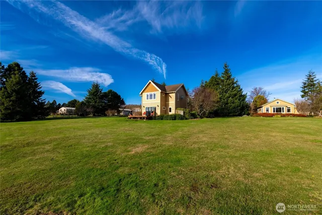 a house view with garden space