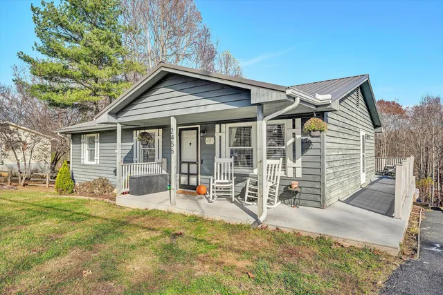 a view of a house with a patio