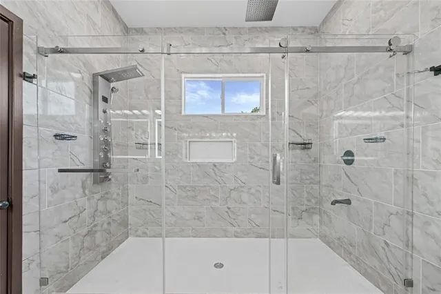 a bathroom with a shower