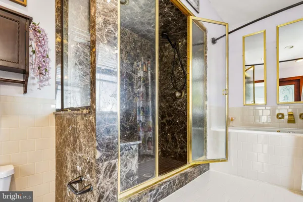 a bathroom with a shower and a sink