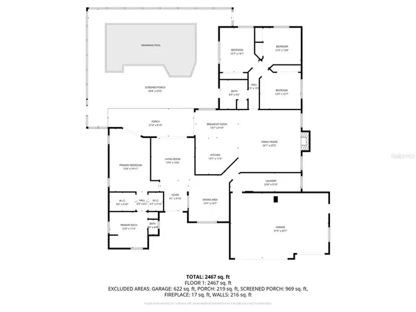 an aerial view of house with swimming pool outdoor seating and yard