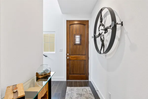 a front view of a house with door