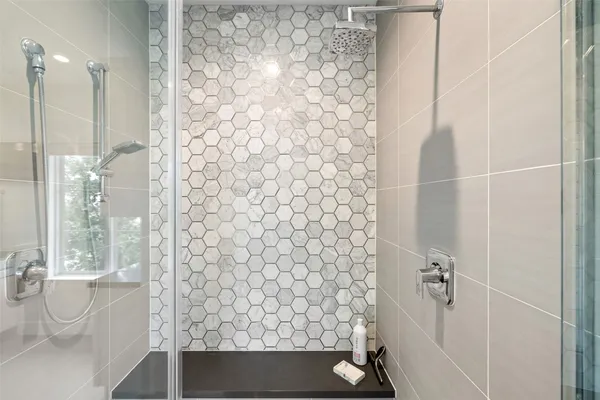 a bathroom with a shower