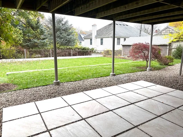a view of a yard with a porch