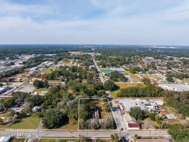 an aerial view of multiple house
