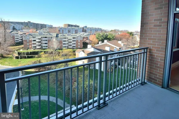 a view of city from a balcony