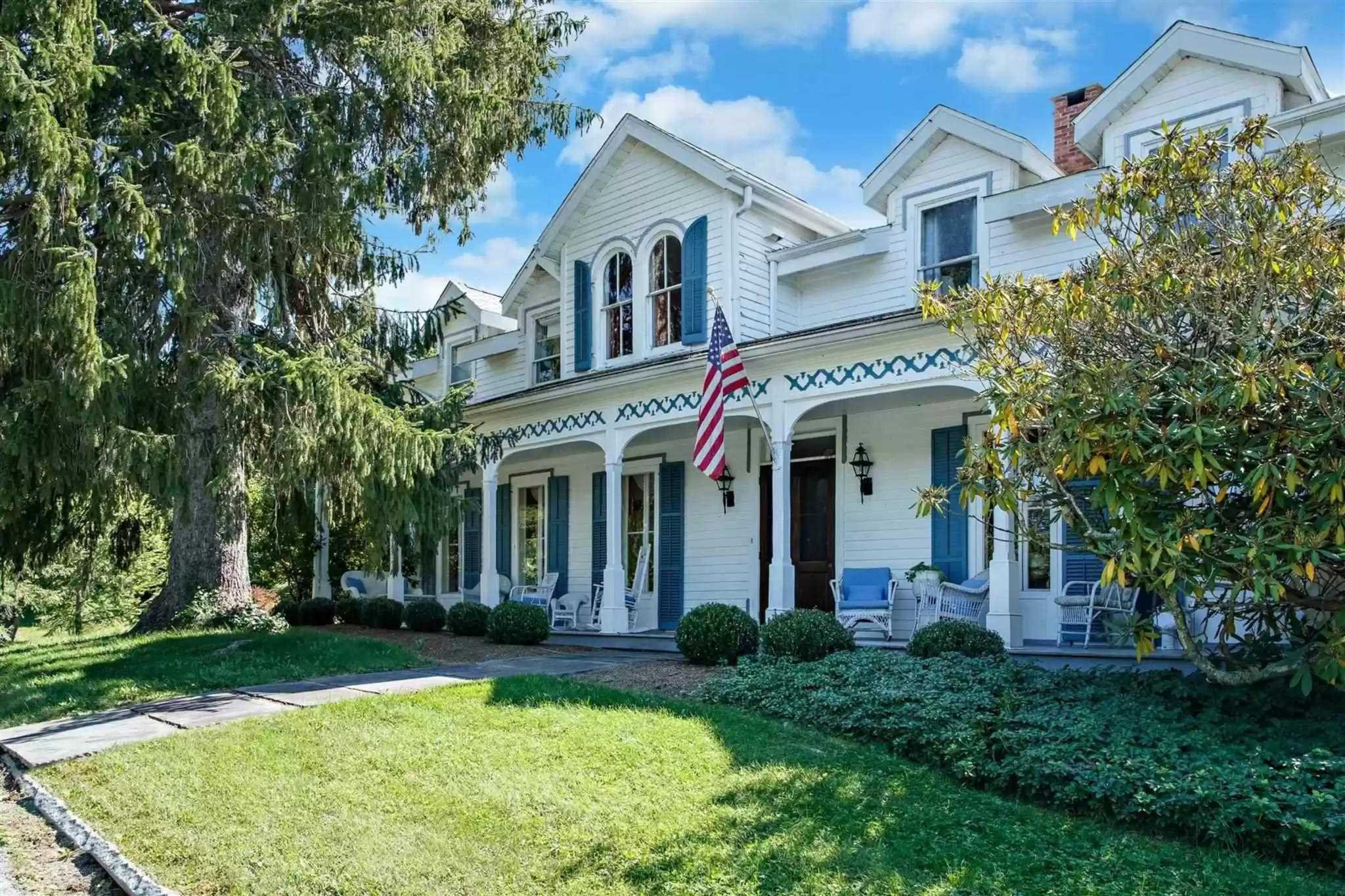 front view of a house with a yard