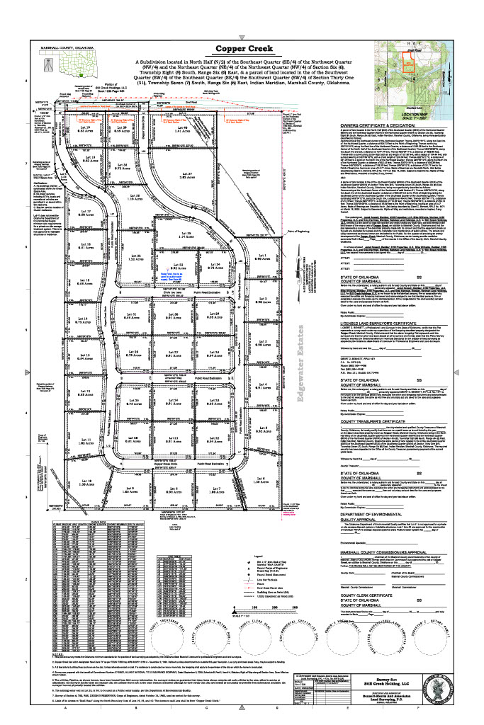 25 American Way Kingston, OK 73439 - Photo 4 of 8 Plat Map for Copper Creek. Illustrating lot divisions and property boundaries