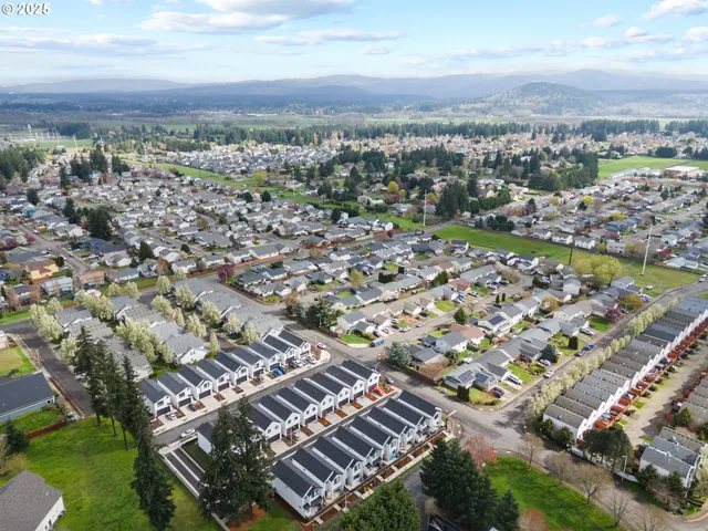 an aerial view of a city