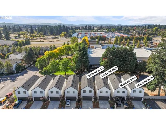 a view of a city with a mountain