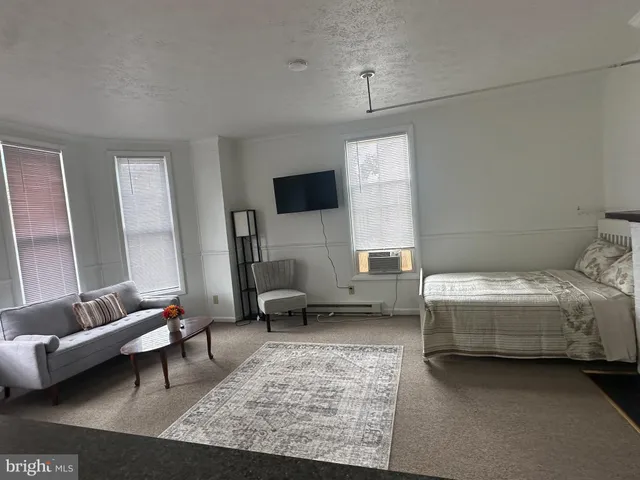 a living room with furniture and a couch