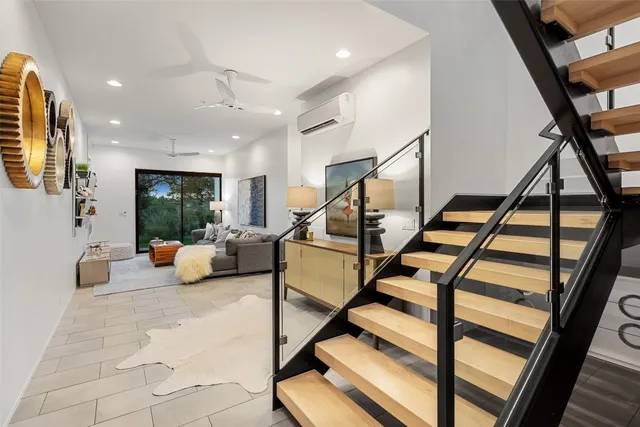 a living room with furniture