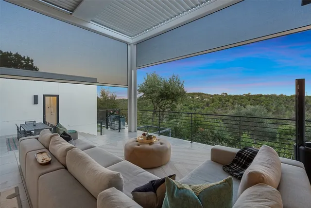 a view of a couches in a balcony