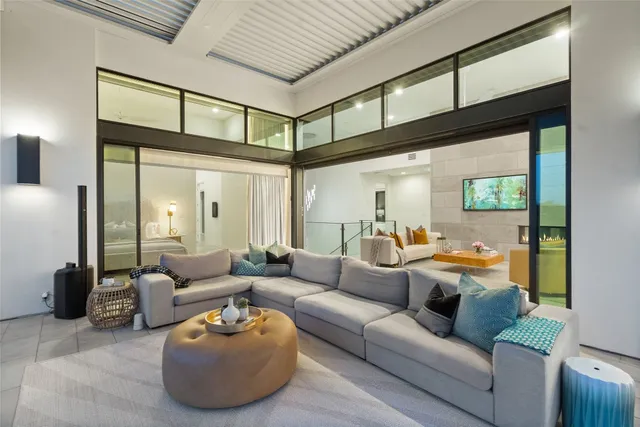 a living room with furniture