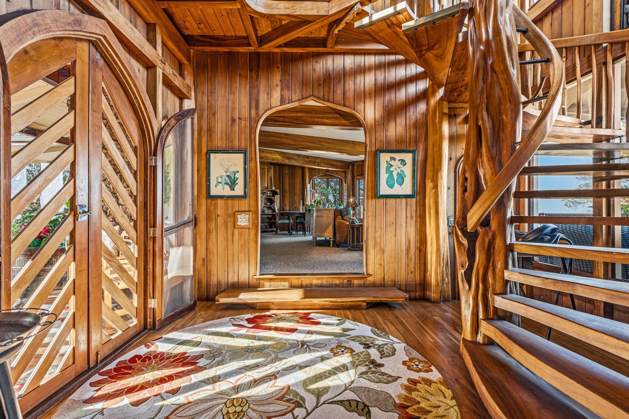 a view of a brick building with many windows