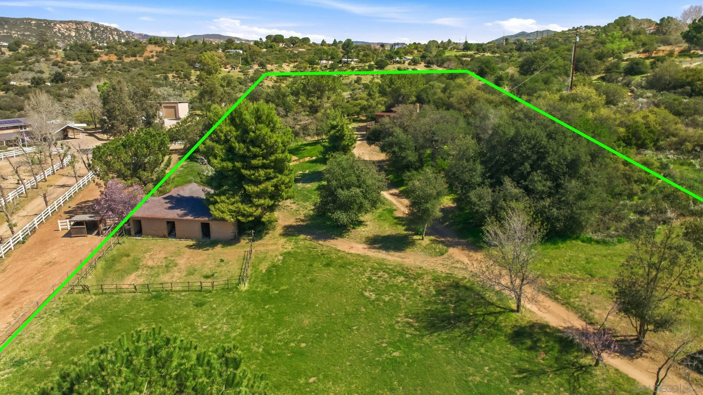 9907 Anderson Ranch Road Descanso, CA 91916 - Photo 37 of 42 an aerial view of residential houses with outdoor space and trees