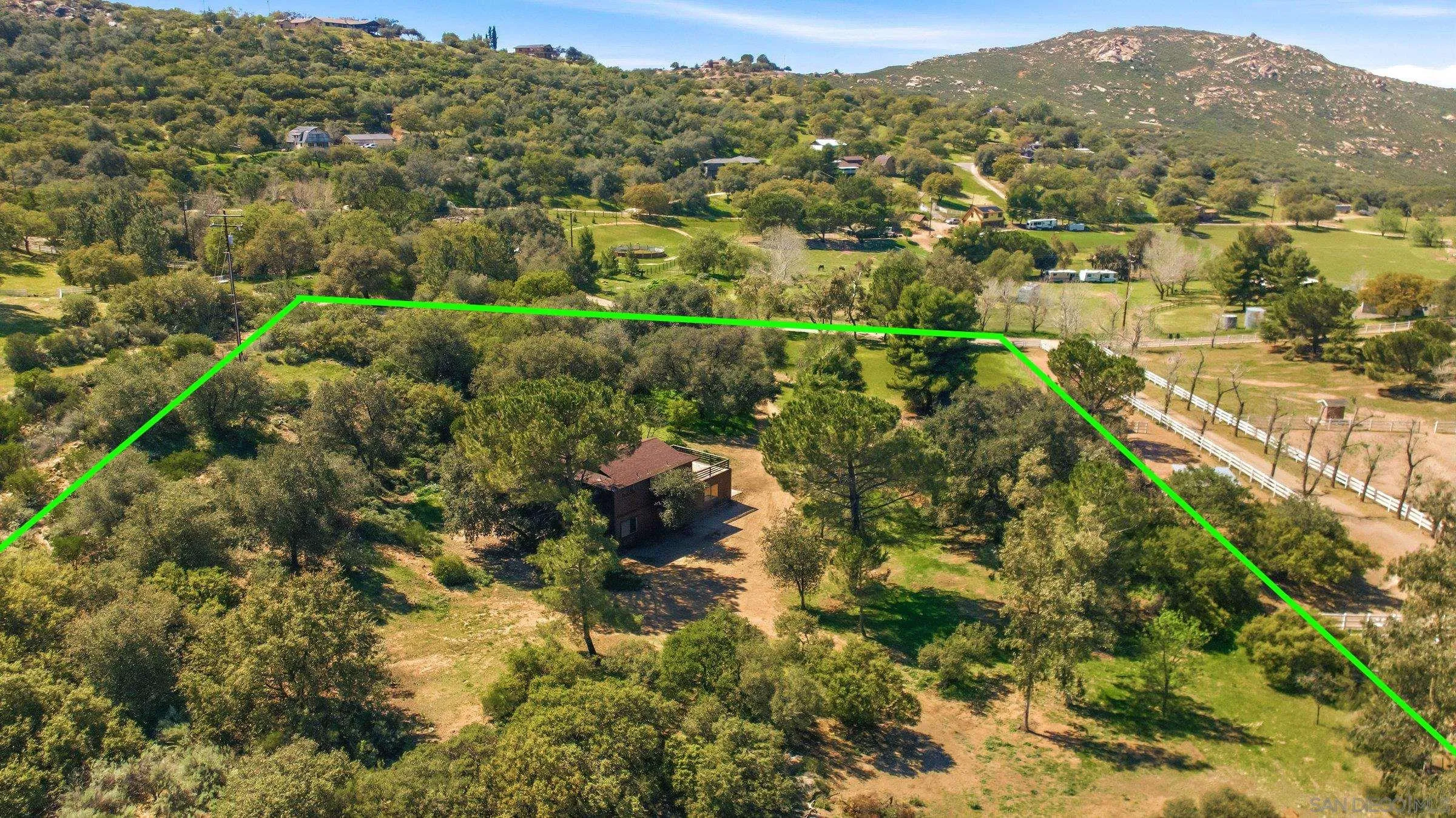 9907 Anderson Ranch Road Descanso, CA 91916 - Photo 38 of 42 an aerial view of residential houses with outdoor space and trees