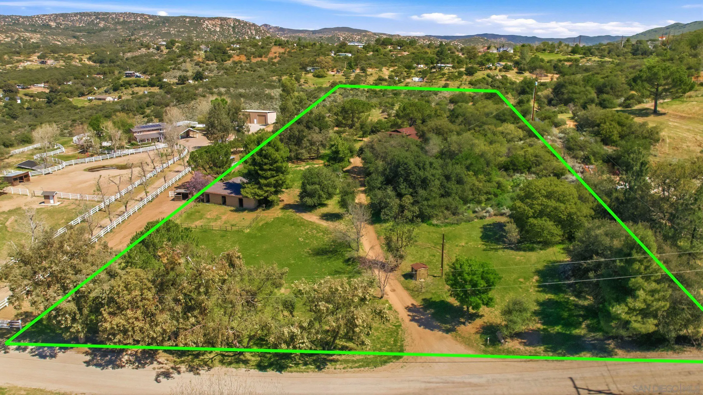 9907 Anderson Ranch Road Descanso, CA 91916 - Photo 39 of 42 an aerial view of residential houses with outdoor space and trees