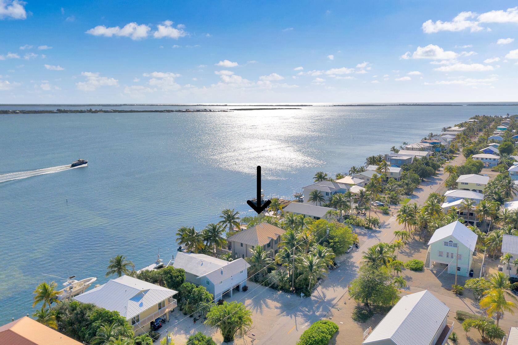 247 La Fitte Road Summerland Key, FL 33042 - Photo 26 of 31 Aerial open water 3 - arrow