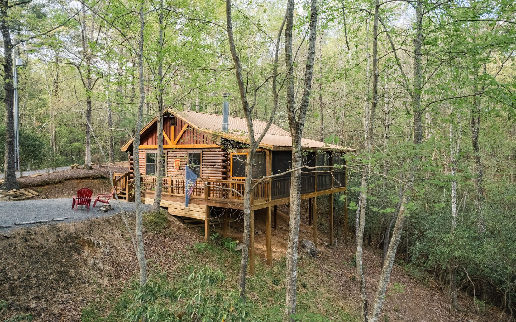 1311 Little Bushy Head Road Blue Ridge, GA 30513 - Photo 3 of 39 a view of a house with a yard and balcony