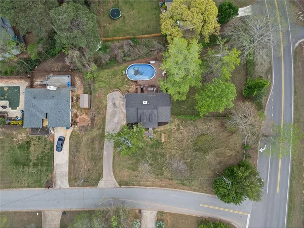 an aerial view of a house