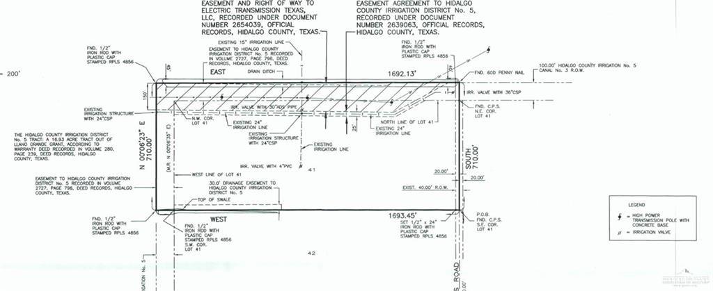Survey Plat. Detailing the property boundaries, dimensions, and existing easements