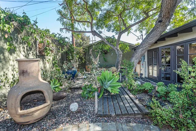 a backyard of a house with lots of green space