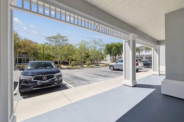 a car parked in front of a building