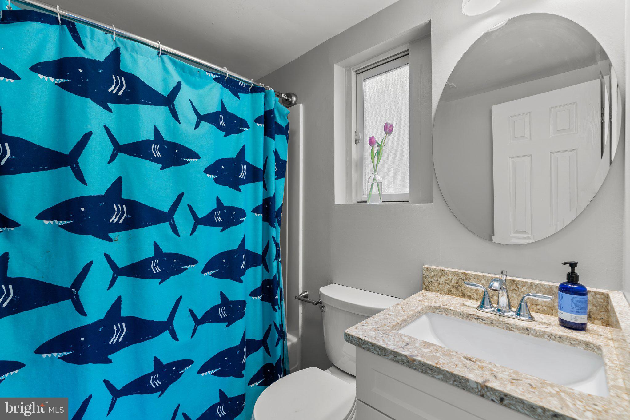 609 Perth Place Silver Spring, MD 20901 - Photo 36 of 46 a bathroom with a granite countertop sink and a mirror