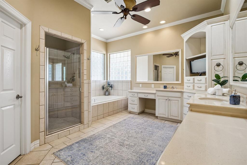 1135 Copper Canyon Road Copper Canyon, TX 76226 - Photo 27 of 40 Spa-Inspired Primary Bath Featuring Soaking Tub And Separate Shower