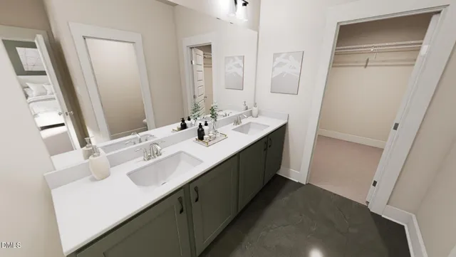 a bed room with a bed and a white wall