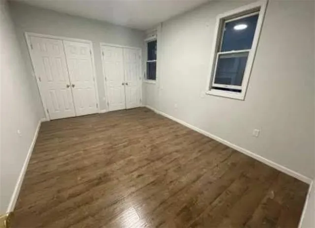 an empty room with closet