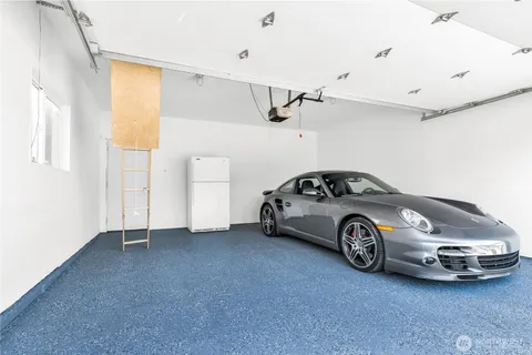 a view of a car in garage