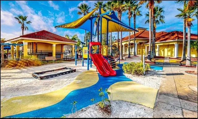 a view of a lake with a patio