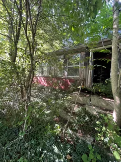 an outdoor space with lots of green space