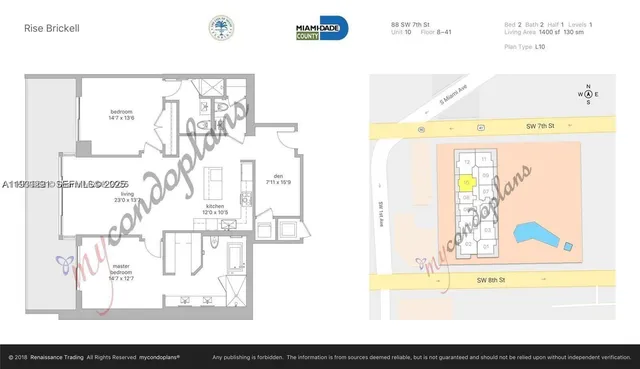$6,500 | 88 Southwest 7th Street, Unit 1710, Miami, FL 33130