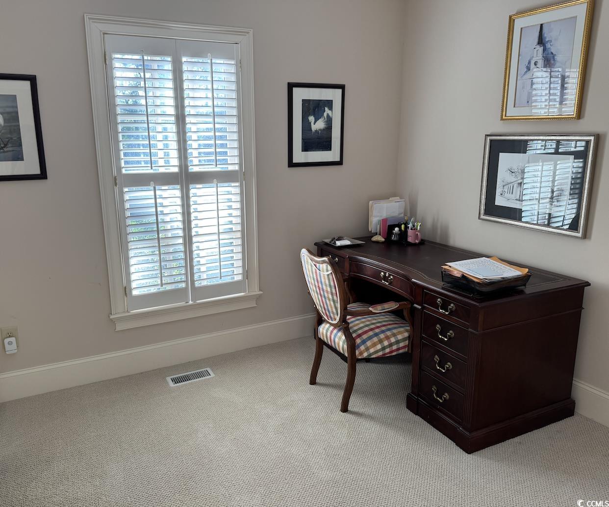 12 Chapin Circle Myrtle Beach, SC 29572 - Photo 38 of 39 Office featuring carpet, baseboards, and visible vents