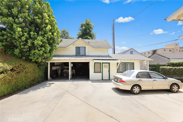 a car parked in front of a building
