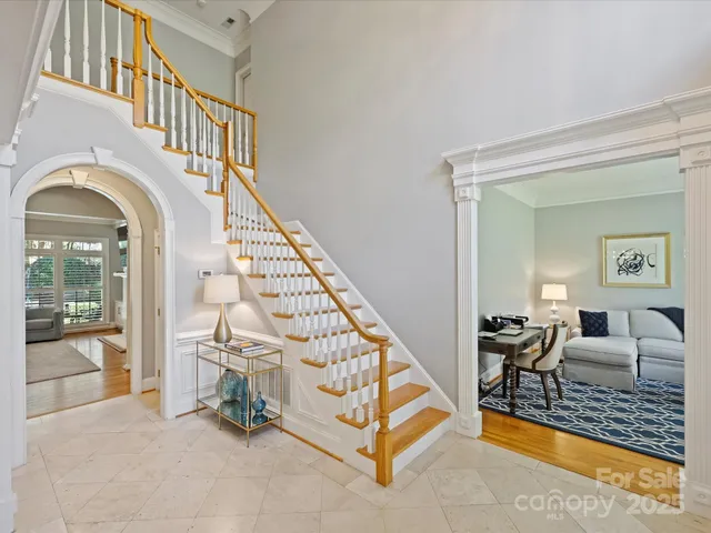 a view of livingroom with furniture and staircase