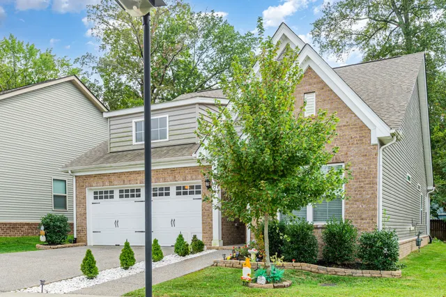 a view of a house with a yard and plants