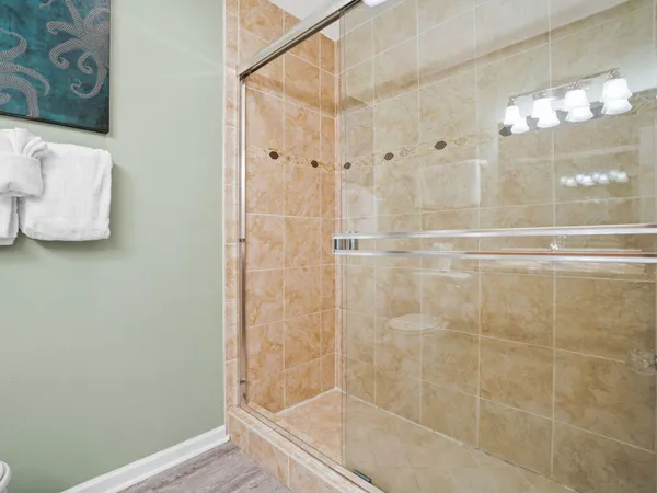 a bathroom with a shower