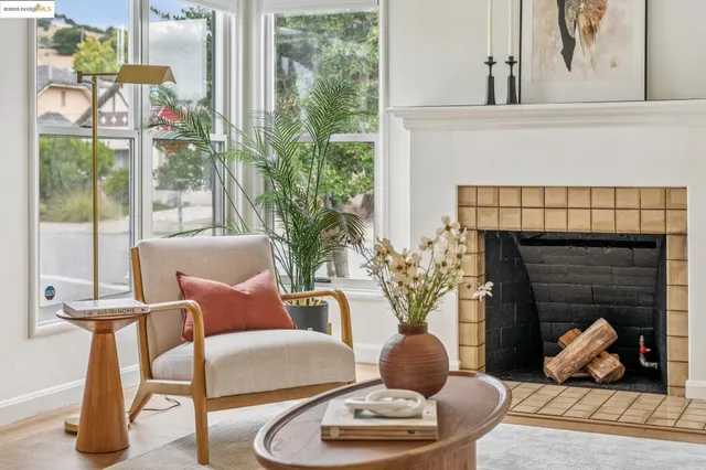 a living room with furniture